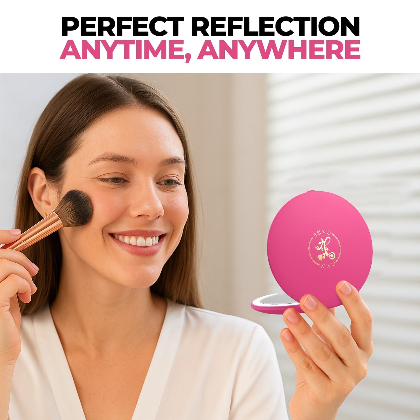 Led Compact Mirror With 1x5/5x Magnification