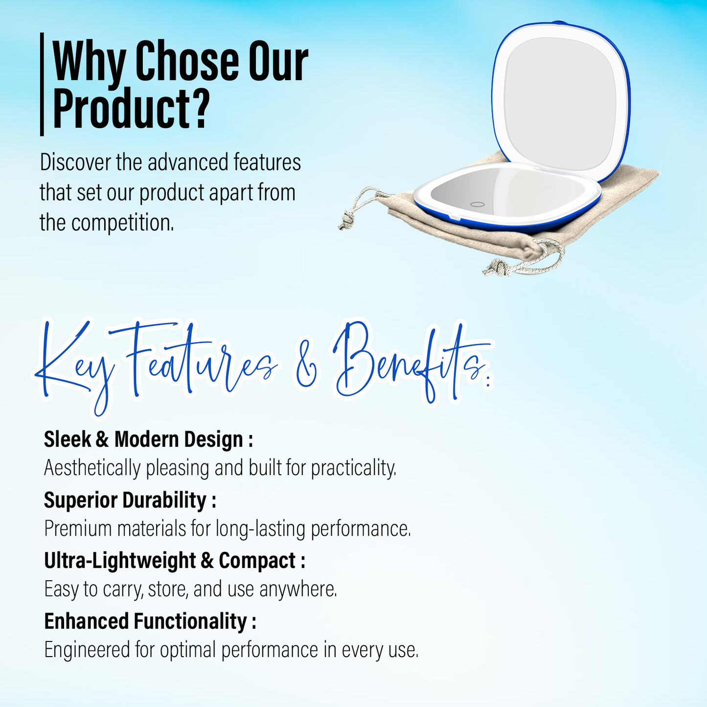 LED 10X Compact Mirror