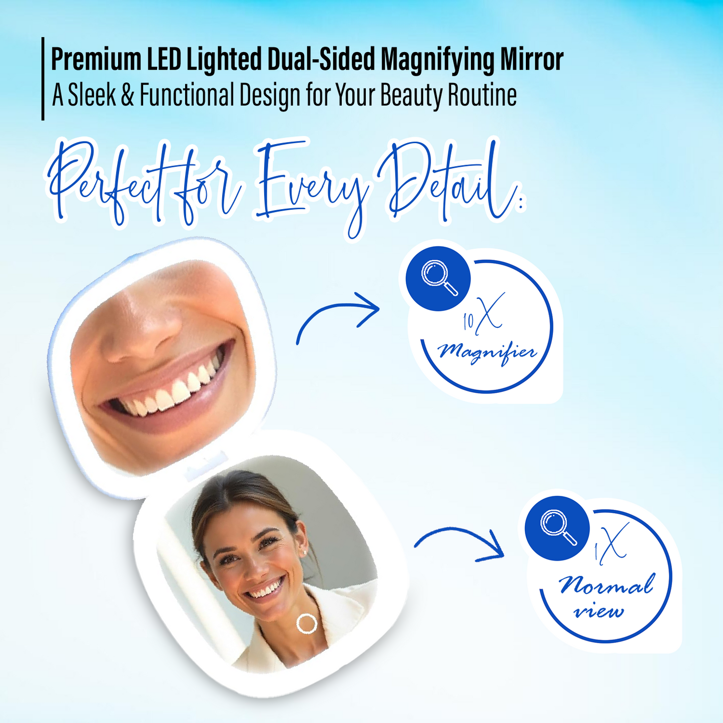 LED 10X Compact Mirror