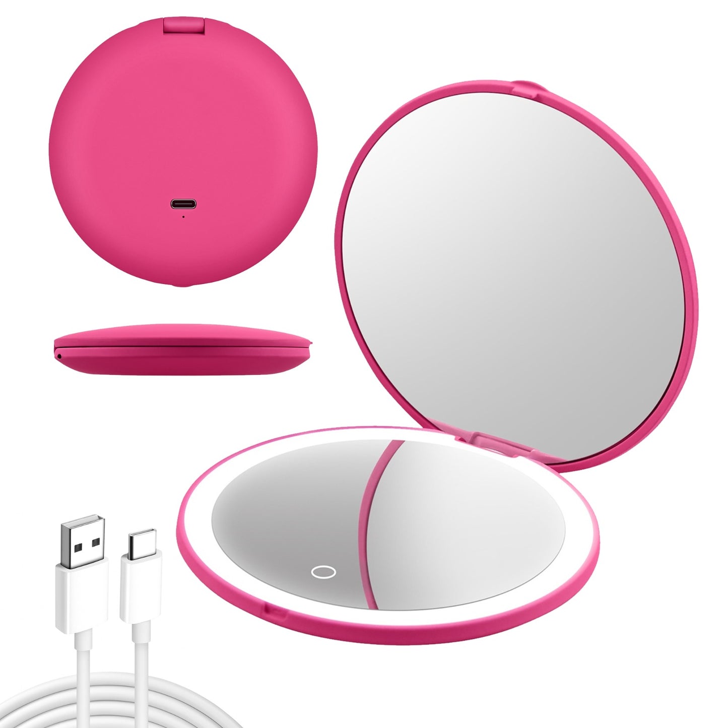 Led Compact Mirror With 1x5/5x Magnification