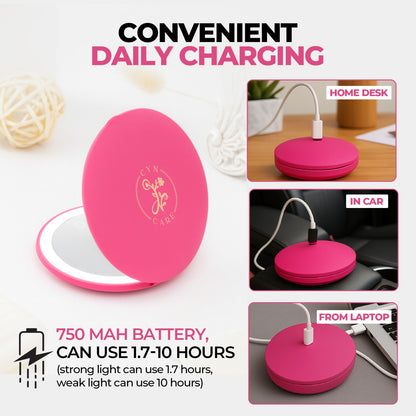 Led Compact Mirror With 1x5/5x Magnification