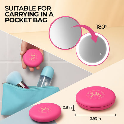 Led Compact Mirror With 1x5/5x Magnification
