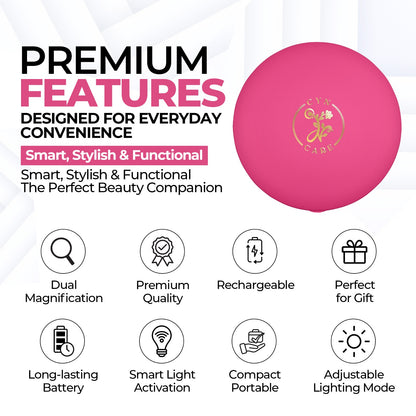 Led Compact Mirror With 1x5/5x Magnification